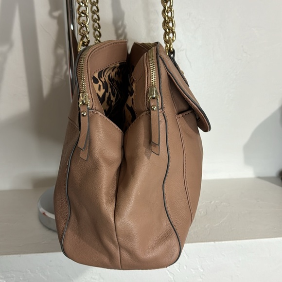 B. Makowsky dusty rose leather double chain strap satchel - Picture 2 of 16